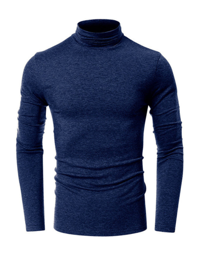 SHOPIQAT Men's Long-Sleeved Solid Colour Turtleneck Bottoming T-Shirt - Premium from shopiqat - Just $8.800! Shop now at shopiqat
